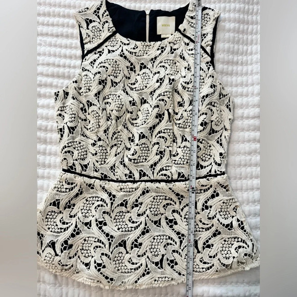 Maeve Anthropologie Ivory Black Lace
Peplum Top Size 2 - Picture 4 of 8